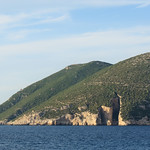Sazan Island cliffs from the ferry boat