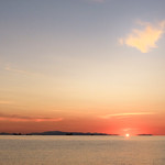 First sunrise on the Aegean Sea