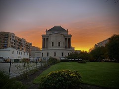 back of the Scottish Rite Temple at sunset