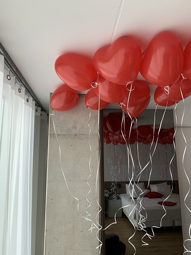 Heliumballonnen Hartballonnen Huwelijksaanzoek Rem Koolhaas Suite NHOW Hotel Rotterdam