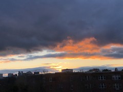 Brilliant December sunset, view to Rosslyn from Georgetown, Washington, D.C.