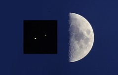 Quarter Moon & Great Conjunction of Jupiter and Saturn