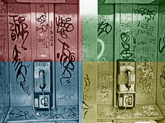 Awesome Pay Phones - 4 Colors In 1 Version; Coney Island, New York