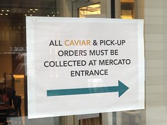 Caviar pick-up instructions, CityCenterDC, Washington, D.C.