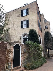 Garden door, side door with fanlight, house on P Street NW, Georgetown, Washington, D.C.