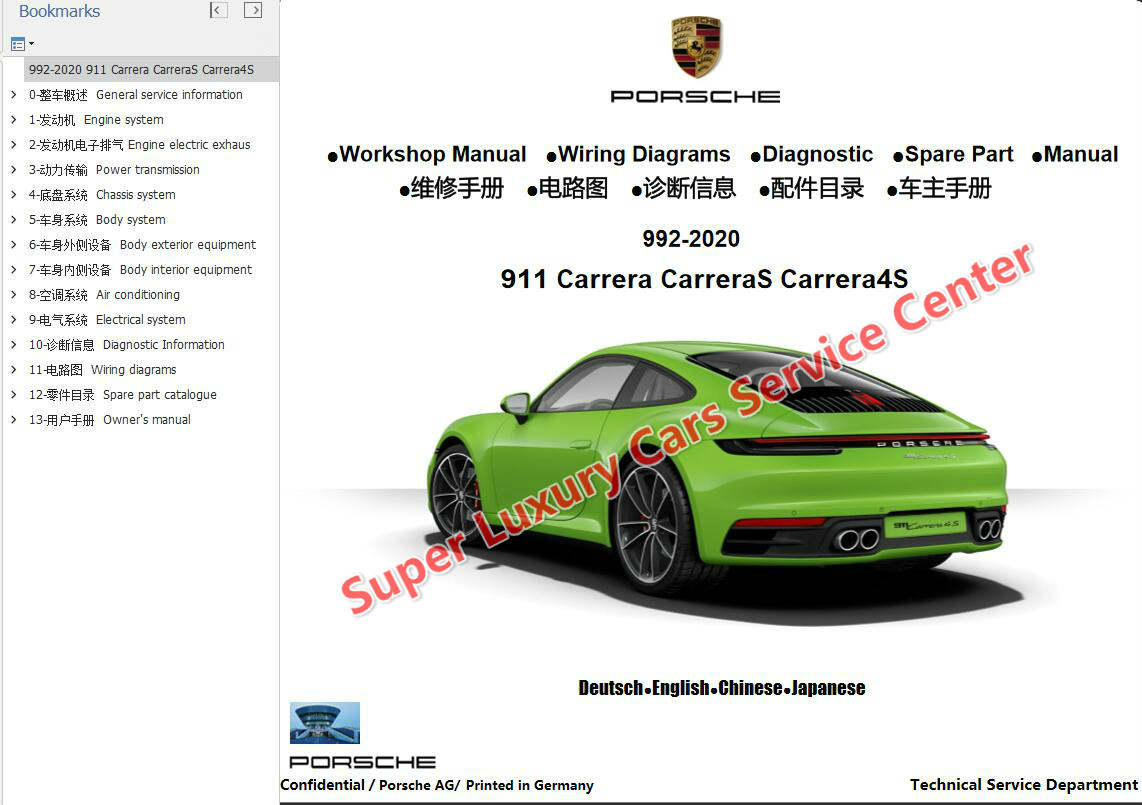 2020-2022 Porsche 992 Workshop Service Manual Wiring Diagram | Diễn đàn kỹ  thuật xe ô tô
