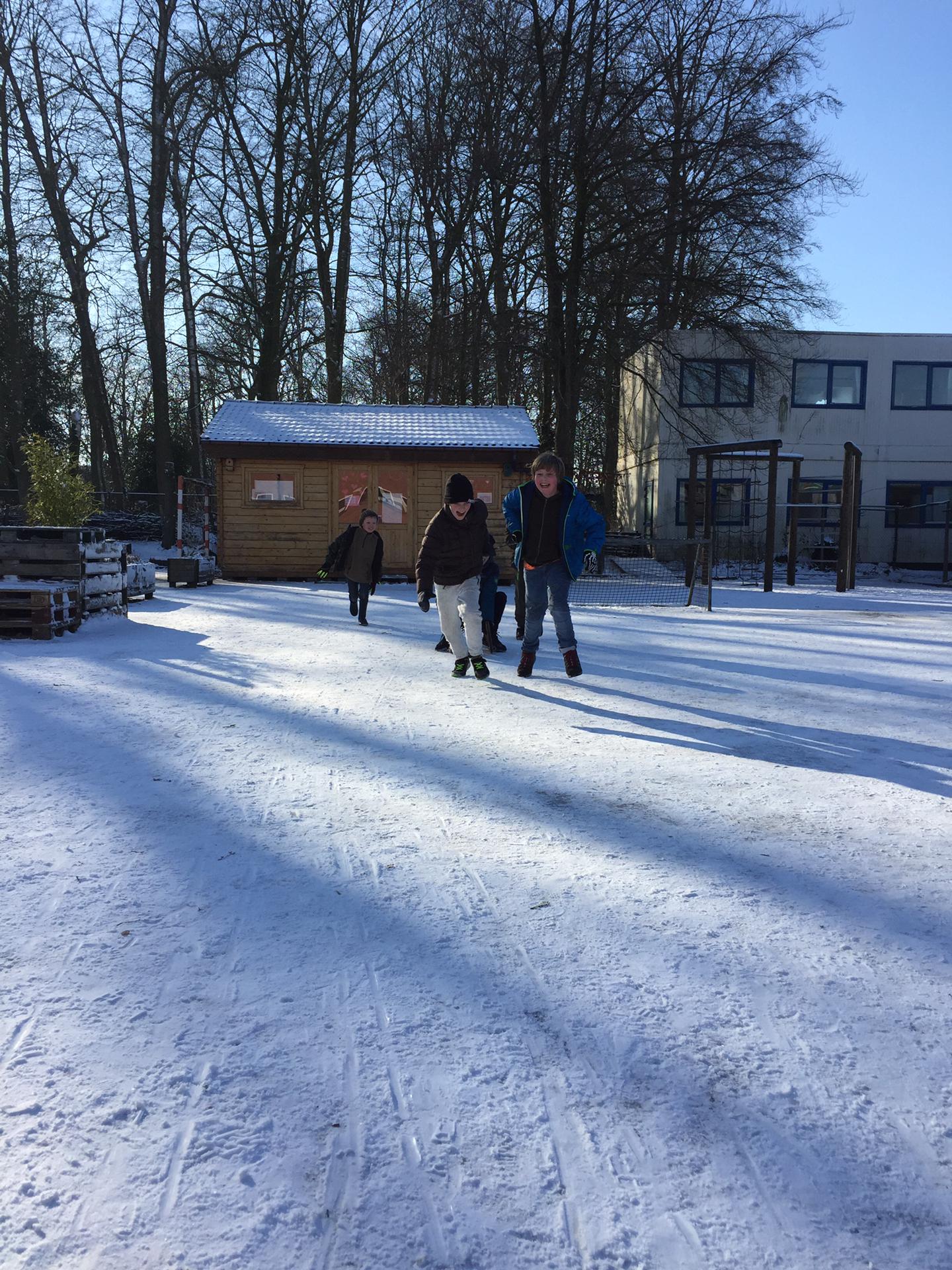 Sneeuwpret in madelief februari 2021