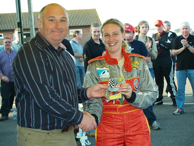 Delighted Mel Healey - 2nd in class D at Donington 2008