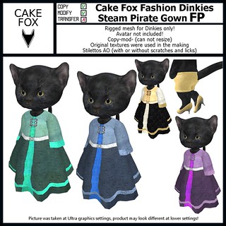 NEW: Cake Fox Fashion Dinkies Steam Pirate Gown