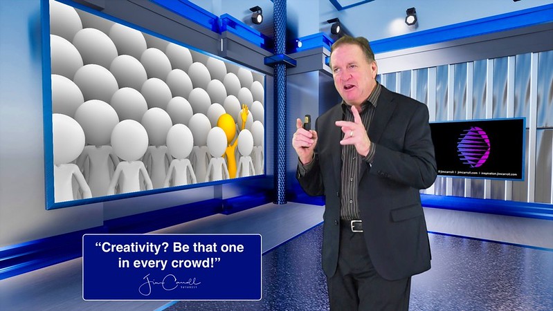 “Creativity? Be that one in every crowd!” - #Futurist Jim Carroll We spend our lives being told that we need to conform; that we need to fit in; that we need to become like everyone else; that we shouldn&#039;t try to stand out from the crowd; that we should b