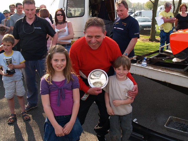 Ray Foley celebrates with grandchildren at Oulton 2007