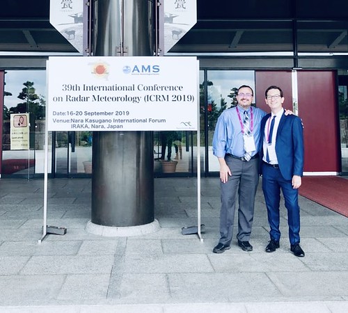 CIMMS Researcher David Schvartzman with OU CIMMS Senior Research Scientist Sebastian Torres at the 39th AMS International Conference on Radar Meteorology. (Photo provided)
