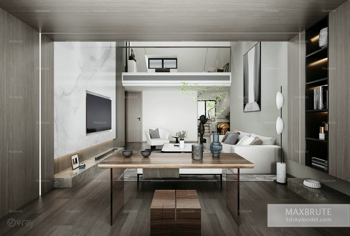 Living room vol2 2021 3d model 3dsmax Download -Buy -Maxbrute Furniture