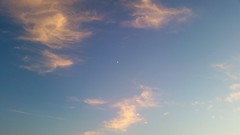 Crescent Moon And Cirrus Clouds