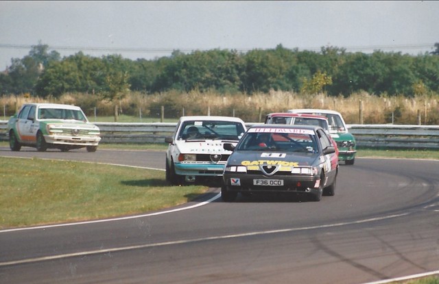 Ben Edwards leads a group into Tower at Castle Combe 1993 (Photo Gavin Powell)