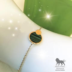 Bracelet vert  plaqué or