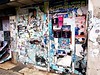 Wall in France covered in posters and flyers. This image is provided on an as-is basis, royalty free for personal editorials, blogs and web display usage. - Royalty Free Urban Landscape
