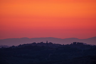 Beautiful sunset at Val d'Orcia