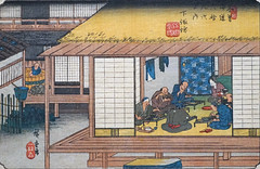Le relais de Shimosuwa d-Utagawa Hiroshige (Musée Cernuschi, Paris) - Photo of Houilles