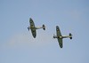 Torbay Airshow Images. Spitfire and Hurricane in formation. Image courtesy and copyright Willie Wilson - Torbay Airshow 2016 - 2019