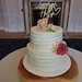 Autumnal two tiered buttercream wedding cake