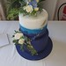 Small two tiered navy ombre Wedding cake