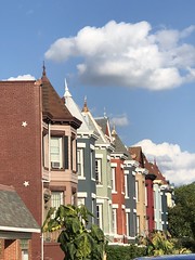 Row house colors and sky, Spring Road NW, Petworth, Washington, D.C.