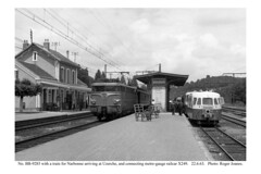 Uzerche. Standard and narrow gauge trains. 22.6.63 - Photo of Lamongerie