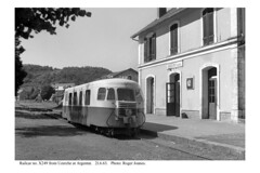 Argentat. Railcar X249 from Uzerche. 21.6.63 - Photo of Argentat