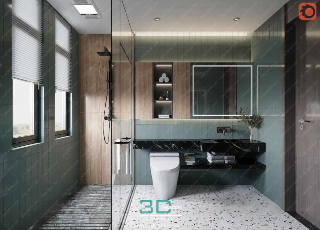 Modern bathroom 3d model - 3ds Max Store 2024