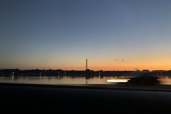Washington Monument, Potomac River at daybreak, from George Washington Parkway, Arlington, Virginia