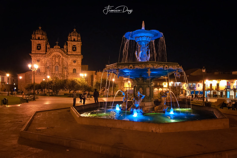 Plaza de Armas with Iglesia de la Compania de Jesus in Cusco