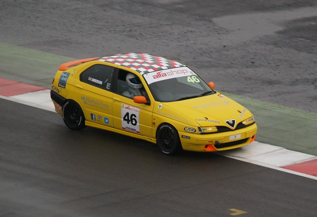 Russell Anderson at a damp Silverstone