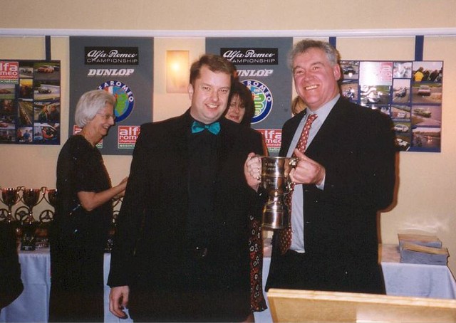 Graham Heels 2003 Champion receives trophy from ARCA Chairman Grahm Presley