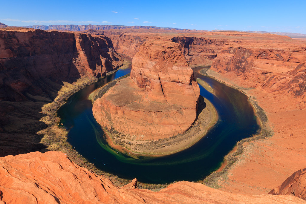 Le coude du fer à cheval dans la rivière Colorado à Page, Arizona
