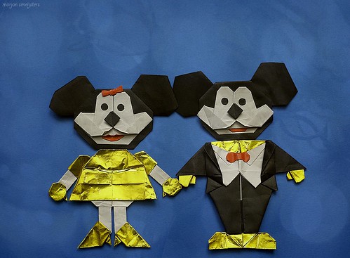Origami Mickey and Minnie Mouse (Takenao Handa)