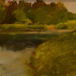 Around Horseshoe Pond, Janet Stolle, Oil, 10" x 8", $425