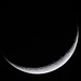 Waxing crescent moon at around 10% illumination