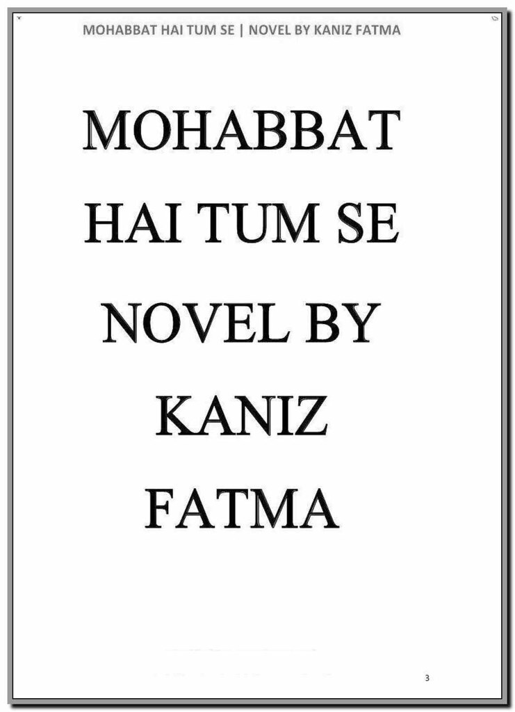 Mohabbat Hai Tum Se By Kaniz Fatima