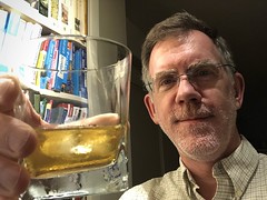 Works perfectly: Paul tests new whiskey glass, early birthday gift, Georgetown, Washington, D.C.