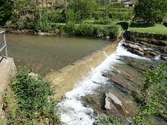 Fully silted weir on the Cèze River, France