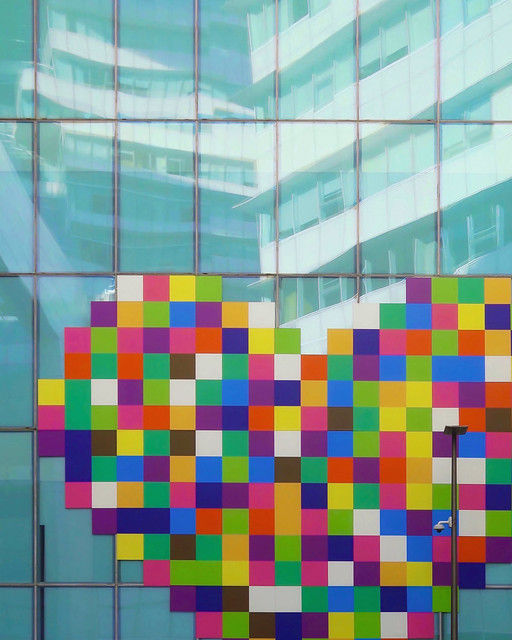 Photo：Love Rises. Digital Heart Against Reflection of Office Buildings in Nangang, Taipei. By midnightbreakfastcafe