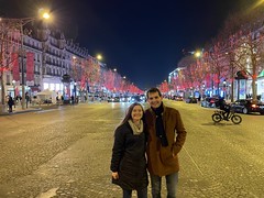 Alex and Halle on the Champs Elysee