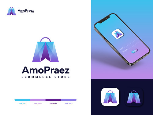 AmoPraez Modern Ecommerce Shop Logo Design 2