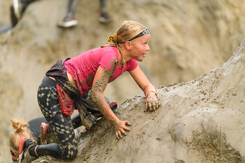 Ascending a mud mountain.