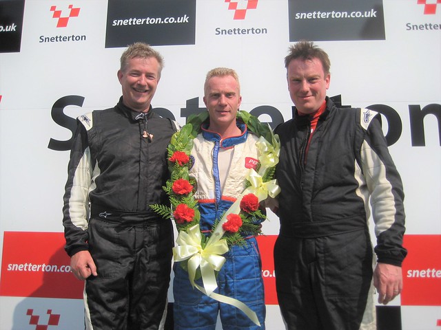 Anthony George, Steve Dymoke and Alastair Iles on Snetterton podium