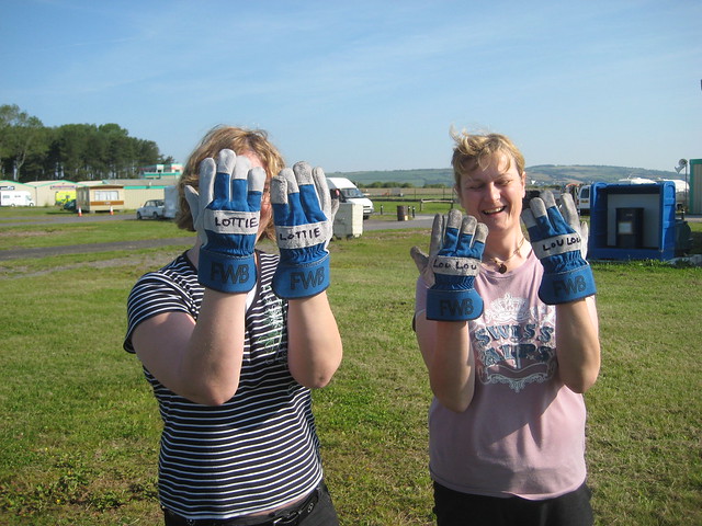 Not for nimble finger jobs - Charlotte and Louise at Pembrey