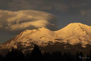 Golden Hour Cloud, Mt Shasta