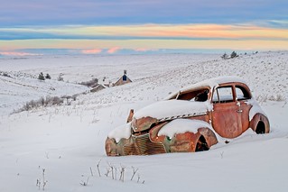 Abandoned Car in Snow 2119 A