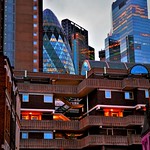 View from Petticoat lane of Brutalist Architecture by Rich Goldthorpe